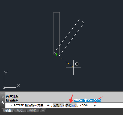 CAD怎么參照旋轉(zhuǎn)對象的方法