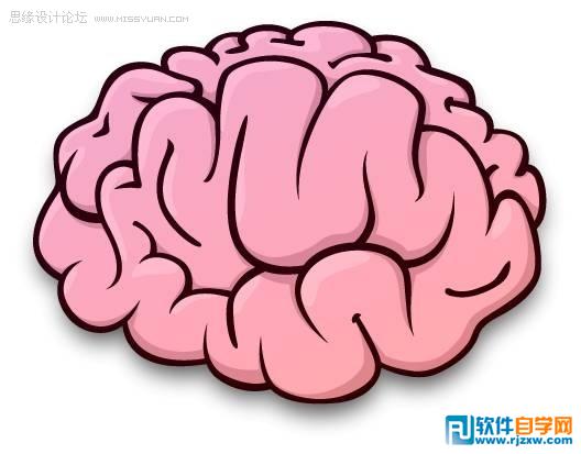 Illustrator教你怎么繪制大腦圖標