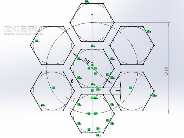 SolidWorks六邊形鏤空?qǐng)A環(huán)建模的方法