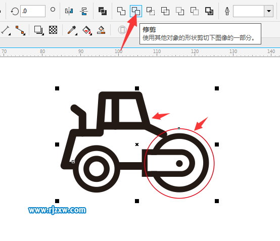 Coreldraw軟件繪制壓土機簡筆畫教程