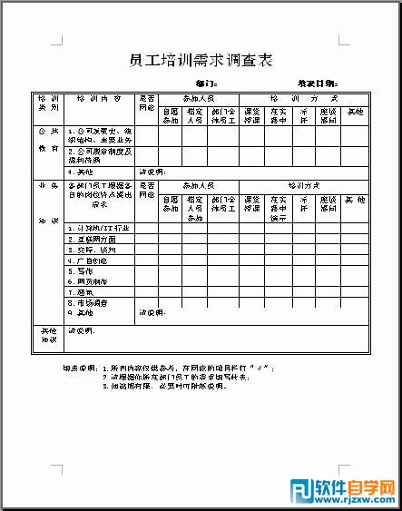 制作word問卷調查表單