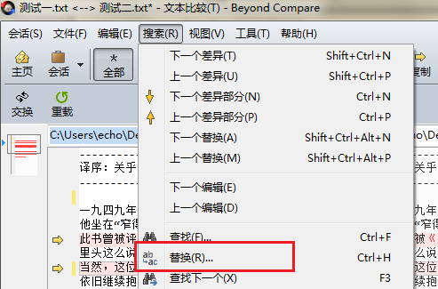 Beyond Compare文本替換教程